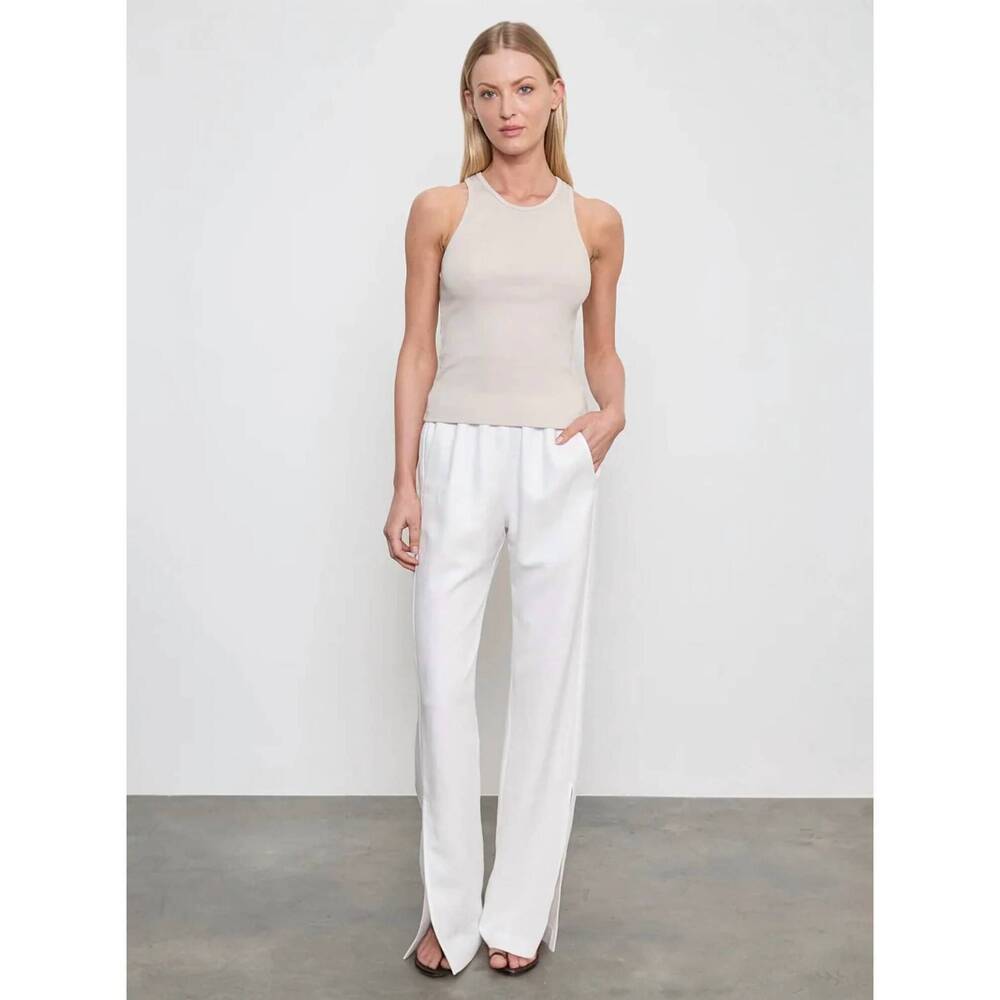 NEW ENZA COSTA twill slash pants in off white
